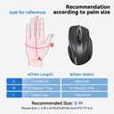 TECKNET Wireless Mouse (2.4G & BT5.0/3.0) Silent 4800 DPI Computer USB A & Bluetooth Mouse 6 Buttons, Wide Compatibility - Grey
