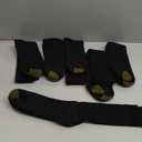 GOLDTOE Men's Harrington Crew Socks, Multipairs (Large, Black (6-pairs))
