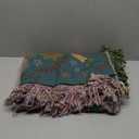 MSGKV 100% Cotton Blanket Boho Throw Blue Warm Couch Sofa Bed Double Sided Knit Super Soft Cover Sheet Reversible Wearable Fall Winter Blanket, 60''Wx 80''L, A-blue Bird (US6018-001A-150x200)