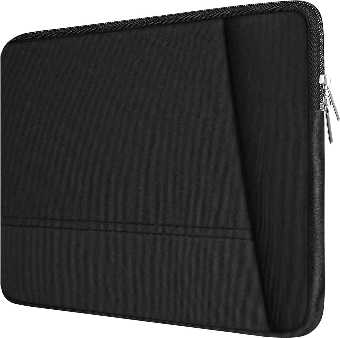TEDNETGO Laptop Sleeve 15.6 inch, Upgrade Sturdy Portable Monitor Computer Laptop Case, Carrying Sleeve Bag Briefcase Bag 15.6'' with Pockets for MacBook PC Mac HP Lenovo Dell Asus Xbox Switch, Black