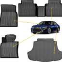 for Lexus ES350/ES300h Floor Mats and Cargo Mat - Custom Fit TPE All Weather Floor Mats and Cargo Liner Car Mats for Lexus ES 2019-2024 (ES350/ES300h) & 2025 ES300h