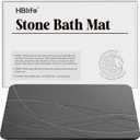 HBlife 23.5" X 15" Stone Bath Mat, Quick Dry Bath Mats for Bathroom, Non Slip Bathroom Floor Mat, Modernized Magic Mat for Bathroom&Kitchen, Charcoal Grey