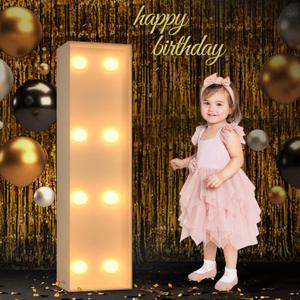 Marquee Light Up Letters, 3FT Large Light Up Letters for Party, Marquee Numbers, Mosaic Balloon Frame, Cardboard Letters for Birthday Wedding Engagement Party Backdrop Decorations, Letter I