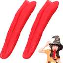 NUOBESTY 2Pcs Long Tongue Prop Artificial Tongue Prank Tricks Magic Cosplay Props for Haunted House Festival Horror Party Decoration (Red)