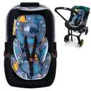 2 in 1 Infant Insert for Carseat, Newborn Car Seat Insert with 3D Mink Dot, Soft Baby Car Seat Head Support for Boys Girls, Breathable Car Seat Cushion for Baby, Stroller Cushion for Swing, Bouncer (Gray Dinosaur)