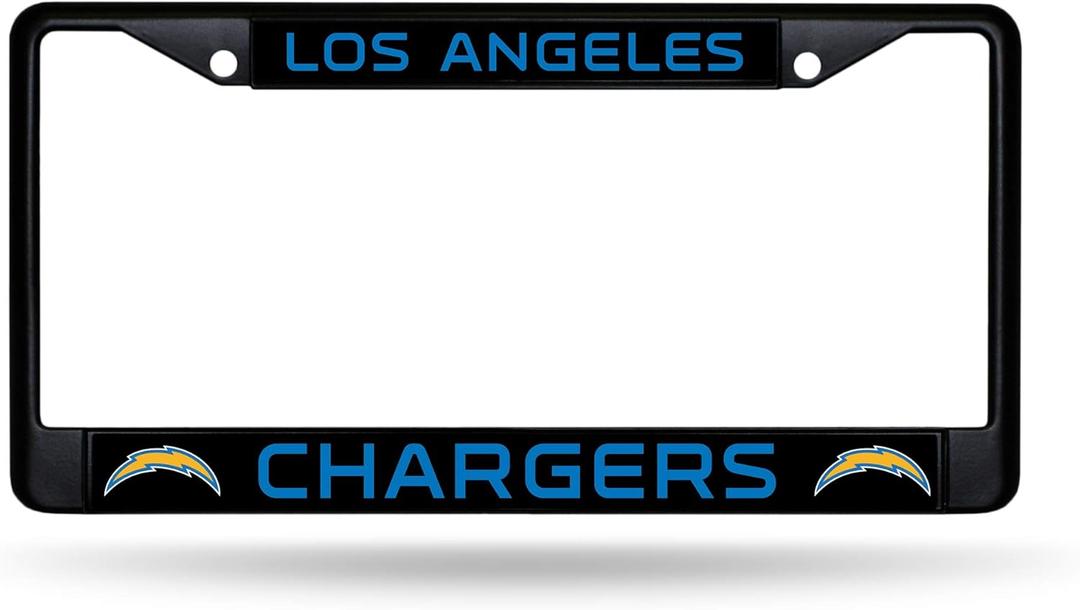 Rico Industries NFL Football Black Chrome Frame with Decal Inserts 12" x 6" Car/Truck Auto Accessory