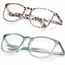 Alsenor Safety Glasses Anti Fog Goggles Protective Eyewear Blue Light Blocking Anti Dust UV Protection Glasses For Men Women (2 Pack(Leopard, Blue))