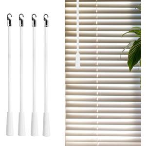 4 PCS Blind Wand Replacement Parts with Hook Fiberglass Blinds Wand Blind Stick Vertical Blinds Accessory Blinds Curtain Stick Blind Tilt Wand for Window Opener (4, 30inch)