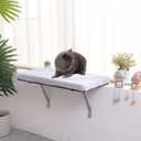 Cat Window Perch, Hammock Seat for Indoor Cats, Pet Cat Bed Shelf for Window Sill (Grey)