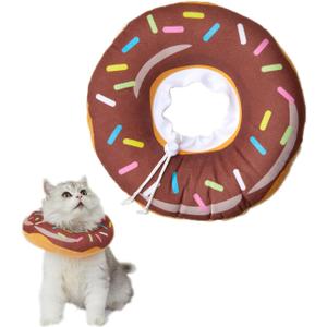 Amakunft Adjustable Cat Cone Collar Soft, Cat Recovery Collar, Cone for Cat After Surgery, Cat Neck Cone, Elizabethan Collar for Cat and Kitten (Donut M (Neck:6"-13"))