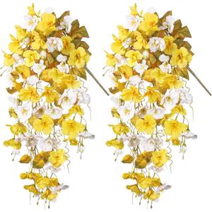 Hibiscus Fall Flowers Artificial for Decoration, 2pcs Silk Hibiscus Trailing Vines Fake Hanging Flowers Plants Realistic UV Resistant Faux Flower for Outside Planters Porch Patio Yard Indoor, Mix (Fall Yellow White) Hibiscus Fall Flowers Artificial for Decoration, 2pcs Silk Hibiscus Trailing Vines Fake Hanging Flowers Plants Realistic UV Resistant Faux Flower for Outside Planters Porch Patio Yard Indoor, Mix (Fall Yellow White)