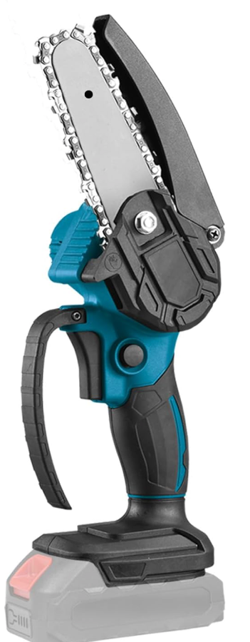 Torin ACP01B 4" Mini Cordless Chainsaw: Portable Electric (Battery Powered) Handheld Chainsaw for Wood Cutting, Garden Pruning, Tree Pruning and Shrub Pruning, Blue