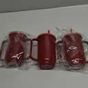 Sliner Adult Sippy Cups for Elderly 12 oz Straw Sippy Cups with 2 Handles No Spill for Adults Spill Proof Dysphagia Cup for Disabled Patients(Red)