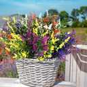 20 Bundles Artificial Lavender Plants Outdoor- UV Resistant Faux Lavender Flowers for Garden Porch Window Patio Hanging Planter Home Decor, Colorful (5 Colors)