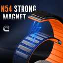 Suitisbest Compatible with Apple Watch Bands for Men 44mm 45mm 46mm 49mm 42mm Women, Silicone Magnetic Sport Loop Strap for iWatch Ultra 3 2 Series 11 10 9 8 7 6 5 4 3 SE3 (Black/Orange)