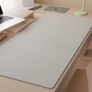 PU Table Pad - Non-Slip Waterproof Desk Protector, Easy Clean Heat Resistant Table Cover for Office/Home/Kitchens (Gray,60x120cm) (23.6*47.2inches)