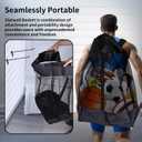 Slatwall Baskets,Hanging Slatwall Accessories with Take and Go Design,(26*18*11'')Large Mesh Slatwall Organizer with Easy Access Zipper Adjustable Shoulder Strap for Home Sport Garage Storage (2)