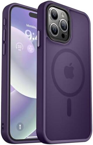 MOCCA Strong Magnetic for iPhone 15 Pro Max Case, [Compatible with Magsafe][13FT Military Drop Protection] Slim Translucent Matte Shockproof Case for iPhone 15 ProMax Case 6.7'' - Deep Purple