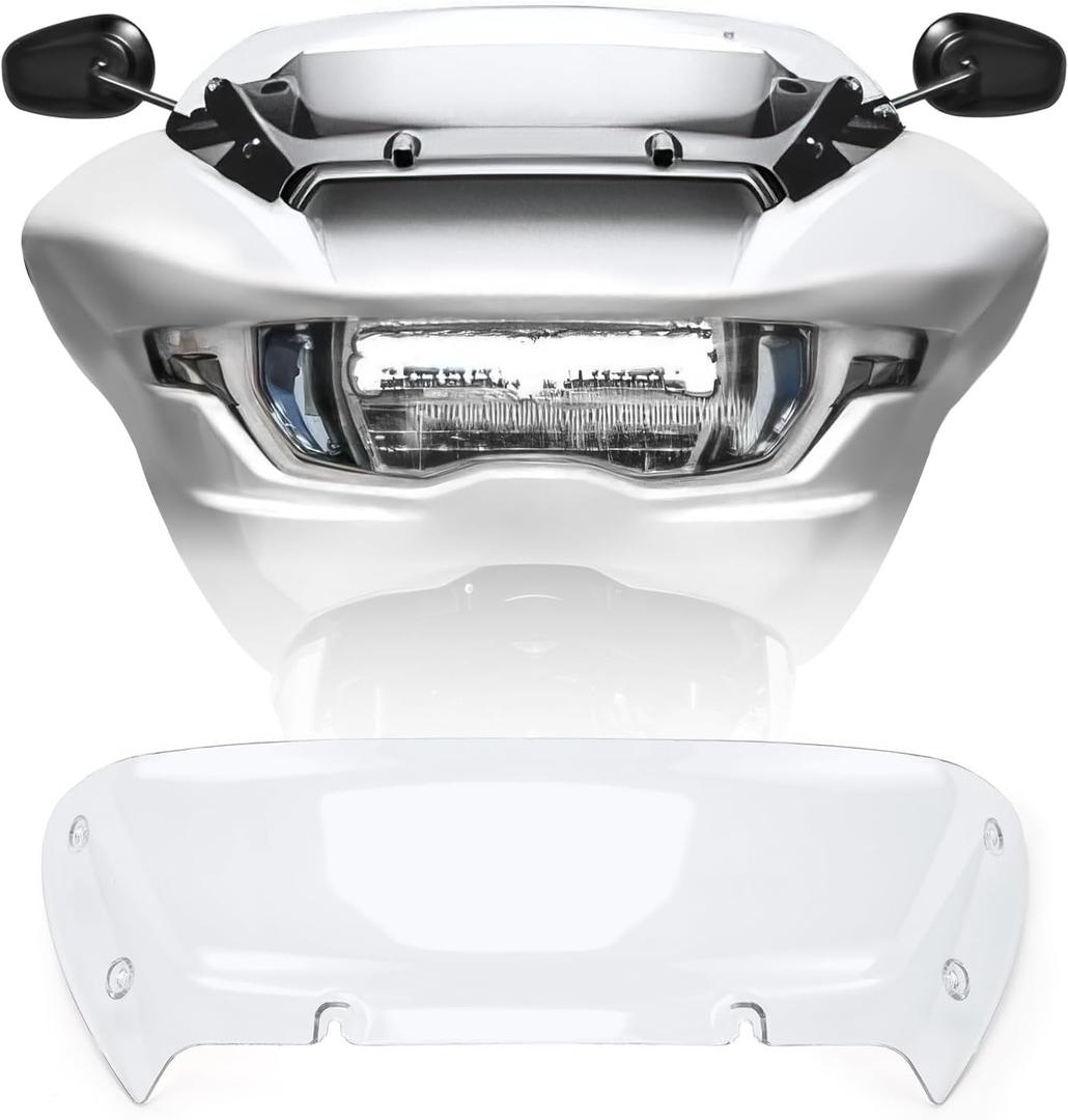 6" Windshield Wind Shield Windscreen Air Deflector for Harley Touring Road Glide FLTRX Special FLTRXSTSE CVO Road Glide FLTRXSE 2023-2024, for Dual Headlights (Clear)