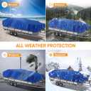 NEVERLAND Pontoon Boat Cover Waterproof Heavy Duty Trailerable Boat Cover Marine Grade Polyester Canvas Cover Fits Pontoon/Deck Boats (Boat Length 21-24ft, Beam Width up to 104", Blue)