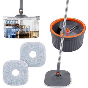 Chabatree Mop and Bucket SetSpin Mop and Bucket Set with Separate Dirty and Clean Water2 Replaceable Mop PadsDeep-Cleaning Mops for Floors, Versatile Mops for Walls