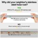 SPECILITE 200ft 304 Stainless Steel Garden Hose Metal, Heavy Duty Water Pipe with Nozzles for Yard, Outdoor - Flexible, Never Kink & Tangle, Puncture Resistant (Sliver)