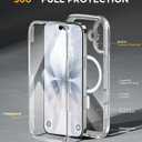 Miracase for iPhone 17 Case 6.3'', Full-Body Military Grade Drop Protection Outdoor Phone case with Built-in Glass Screen &Camera Control,Easy Installation,Compatible with MagSafe,Clear