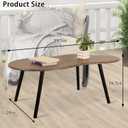 Small Coffee Table Irregular Wood Grain Desktop Coffee Tables Simple Modern Cloud Shaped Center Table Floor Standing Table for Living Room, Home Office