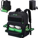 Wigojoy Travel Carrying Case Compatible with Xbox Series X/S, Multiple Pockets of Storage Space Tactical Portable Backpack , Accommodates 15.6'' Laptop and Other Xbox Accessories, Green
