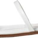 The Drop Women's Paris Square Toe Two Strap Flat Sandal (8.5, White)