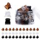 YOHAMA 36 Pcs Durable Mini Hair Claw Clips, Great for Design Kids and Adult Hairstyles, Decroation Buns, Pining Bangs, Strong Grip, Multifunction Clamp Clips.(3 Colors) (Black+Clear+Brown)