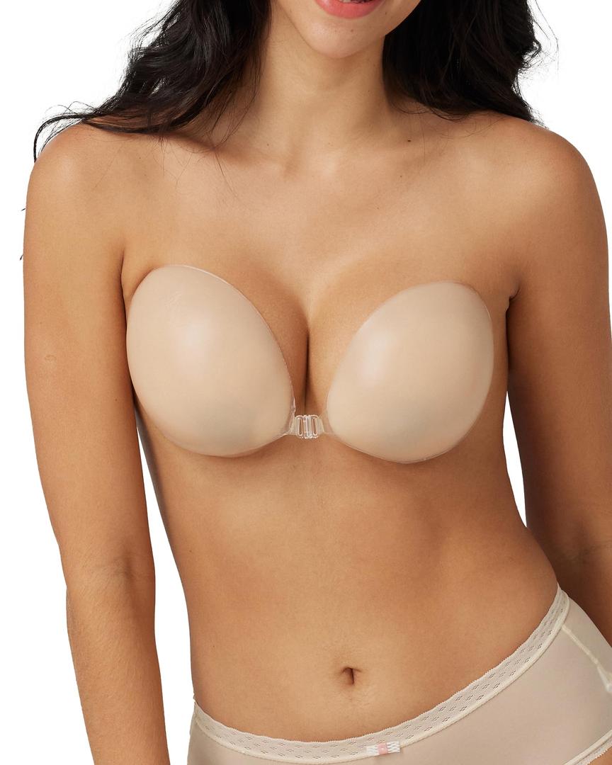 Niidor Strapless Adhesive Bra Ultra Light Sticky Push Up Bra for Wedding Dress