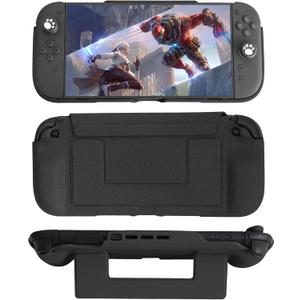 Switch 2 Cover Protective Case, Detachable Magnetic Shell, 360  All-Around Protection, with a Protective Shell with Built-in Ergonomic Grip, Suitable for Nintendo Switch 2 Model 2025, Black