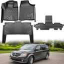 TPE Automotive Floor Mats Custom for 2011-2021 Dodge Grand Caravan 7 Seats/ 08-16 Town & Country, All Weather Protection Waterproof Floor Liner Front & Rear Row Full Set Car Mats