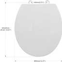 CYRRET Toilet Seat Round with Lid, Slow Close, Easy to Install and Clean, Durable Plastic, White, Replacement Toilet Seats, Fits Standard Round Toilets Bowl