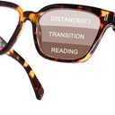 Progressive Multifocal Reading Glasses for Women Men, Anti Glare Blue Light Blocking Multifocus Computer Glasses (Tortoise)