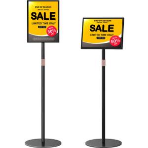 Sign Holder Stand 8.5x11 inch - Flip Open Pedestal Floor Standing Sign Holder, Adjustable Versatile Sign Stands for Display, Floor Sign Holder with Easy Replacement for Events and Promotions (1 PACK)
