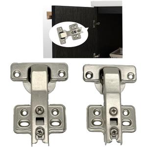 2 Pieces 90 Degree Cabinet Door Hinges, 180 Degree Cabinet Hinges for Wardrobe Bookcase Shoe Cabinet Door (4 Holes)