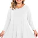 BELAROI Plus Size Tops For Women 3/4 Sleeve Comfy Tunic For Leggings Loose Casual T-Shirt (XL)
