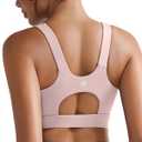 RUNNING GIRL High Impact Sports Bras for Women,Racerback Running Bra Workout Crop Tank Tops Longline Sports Bra Push up (Pink, XXL)
