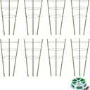8 Pack Plant Support Tomato Cages for Garden, 18 Inches Small Tomato Cages and Supports with Adjustable Rings for Garden Pots, Plant Stakes Tomato Trellis Rings for Climbing Plants
