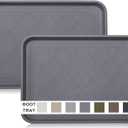 Boot Tray for Entryway Indoor, Heavy Duty Shoe Mat Tray 2 Packs, 16.7"x12.8" Waterproof Shoes Trays with Raised Edge, Outdoor Multi-Purpose Mats for Boots, Garden, Pets (Gray)