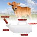 Calf Bottle 2.6 Quart Horizontal Calf Milk Feeding Bottle with Hand Grip Handle for Calves and Livestock Care