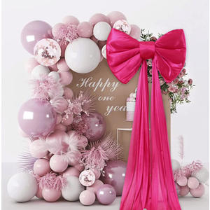 Hot Pink Bow Birthday Decorations Coquette Party Backdrop Big Bow Themed Room Large Bows Wall Decor for Birthday Party Backdrop Wall Decor(Hot Pink,19.69x14.96in)