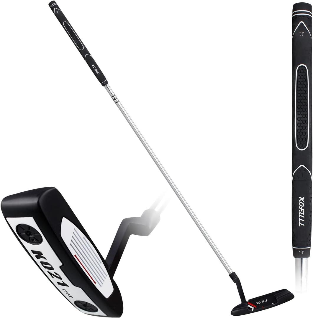 KOFULL Golf Putter, Golf Putters for Men Right Handed - 35 Inches Men's Putter Right Handed Golf Gifts for Men, Rubber Grip Blade Putter for Indoor or Outdoor Training (Black)