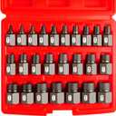 25-Piece 3/8" Drive Impact Bolt Extractor Set, 1/8" - 7/8", Hex Head Multi-Spline Easy Out Screw Extractor Set for Removing Broken Studs, Bolts, Screws, CR-MO Steel, with Heavy Duty Case