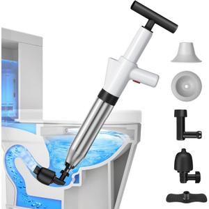 TheElves Toilet Plunger Heavy Duty, Air Pressure High Pressure Toilet Clog Remover Tool, Powerful All-Purpose Plunger for Bathroom Clog - White