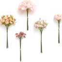 Ling's moment Artificial Greenery Stems Box Set, Faux Greenery Picks for DIY Bridal Bouquets Wedding Floral Arrangement Table Centerpieces, Blush & Powder Blue