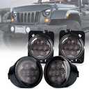 Xprite Smoked Lens Turn Signal & Side Marker Lights Kits Compatible with 2007-2018 Jeep Wrangler JK JKU Unlimited, JK LED Blinker, Amber