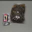 Aisaide Headband Wigs for Black Women Synthetic Short Kinky Curly Afro Golden Wig with Headband Attached Scarf Wigs Deep Curly Non-Lace Front Wig Head Wrap Wig 2 in 1 Synthetic Curly Hair Wigs